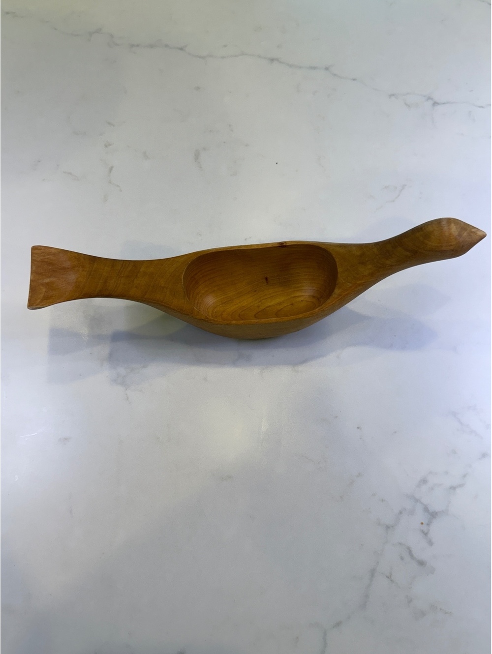 Hand Carved Wooden Bird-Shaped Bowl